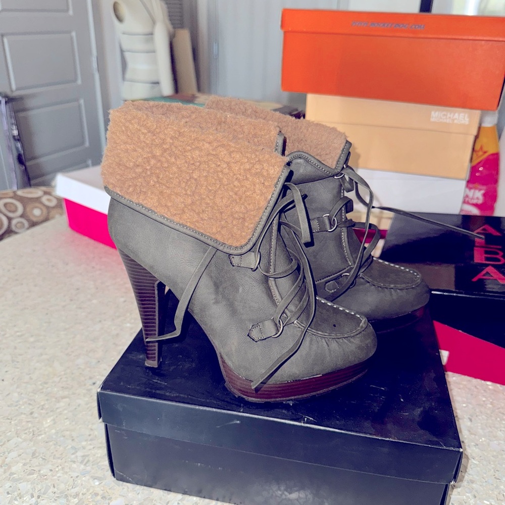 Olive green booties